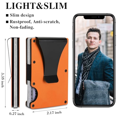 Image of Minimalist Wallet with RFID Blocking,Slim Credit Card Holder with Aluminum Money Clip wallet for Men and Women,Metal Wallets for Mens Front Pocket as Gifts