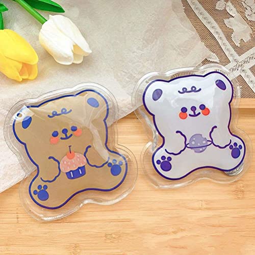 TUANTUAN 2 Pcs Mini Winter Gel Hand Warmer,Reusable Hand Warmer Mini Self-Heating Hand Warmer Cute Cartoon Hand Warmer Cartoon Portable Hand Warmer for Cold Days.Random Color