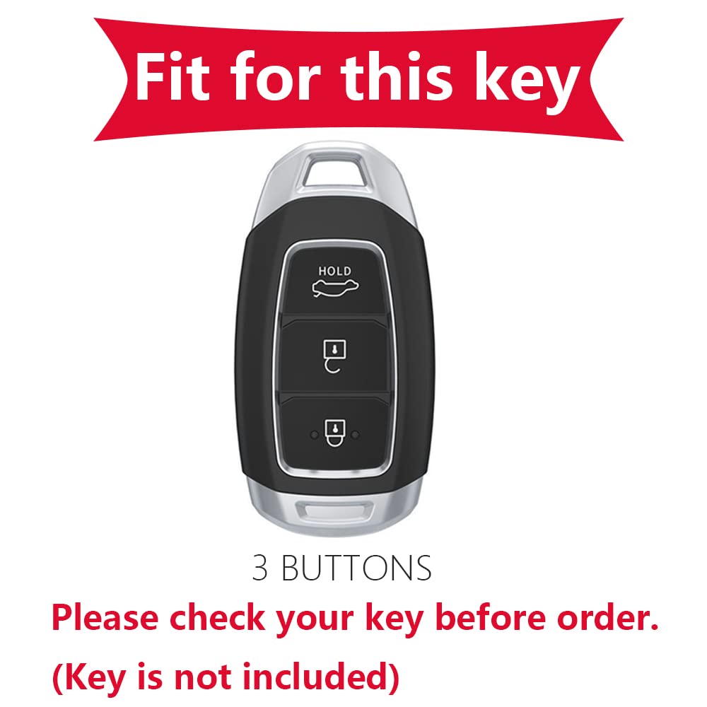 KUNIO Custodia portachiavi adatta per Hyundai Kona i10 i30 i20 ioniq ibrido Tucson Santa Fe ix35 Mistra Keyless custodia TPU chiave auto protezione chiave cover 3 tasti B bianco