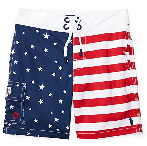 Ralph Lauren Baby Boy Kailua Flag Swim Trunk American Flag (18 Months)