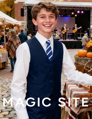 Image of Boy's 4 Button Formal Suit Vest with Tie