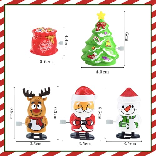 5 Stücke Kinder Aufziehspielzeug Wind Up Rentier Weihnachtsbaum Schneemann Weihnachtsmann Figur Uhrwerk Spielzeug Aufziehfigur Weihnachten Deko Figuren Geschenk für Baby Kinder Lustiges Spielzeug