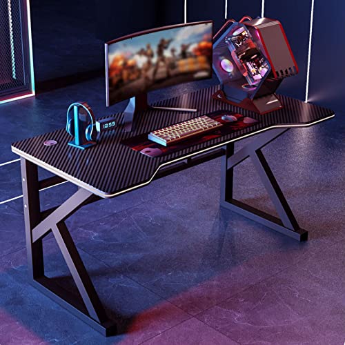 ゲーミングデスク カーボン柄ブラック 配達設置対応 ゲーミングデスク 幅120cm 奥行60cm カーボン柄ブラック 100-DESKG002
