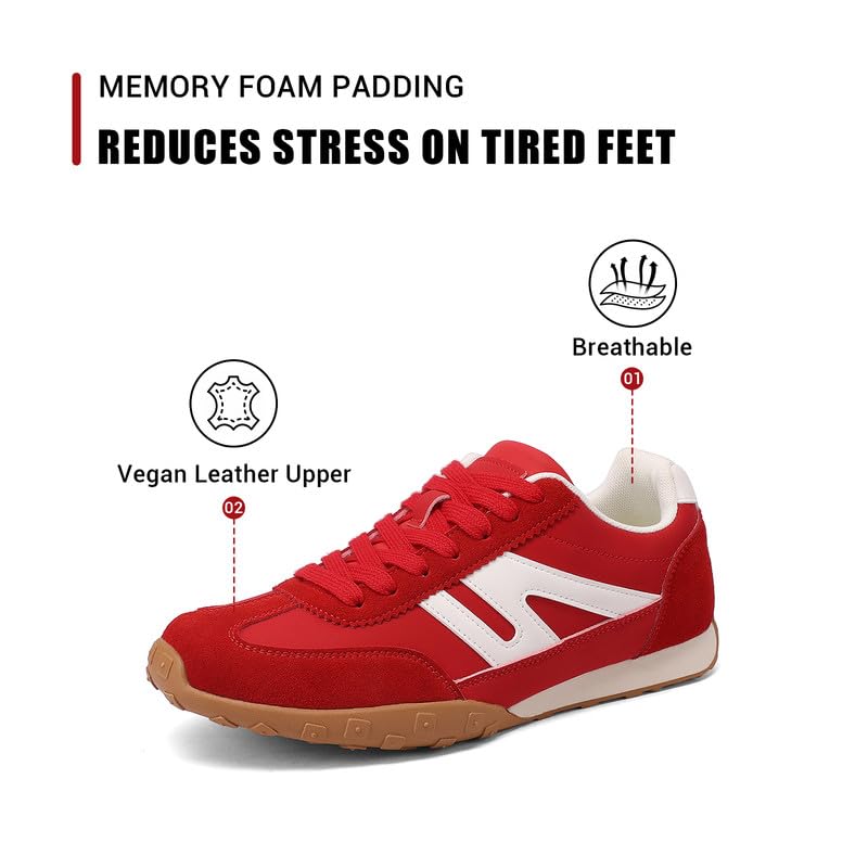 Image of Sneakers for Women Retro Fashion Trendy Sneakers with Foam Insole Casual Shoes for Walking Tennis Classic Non-Slip Comfort Shoes