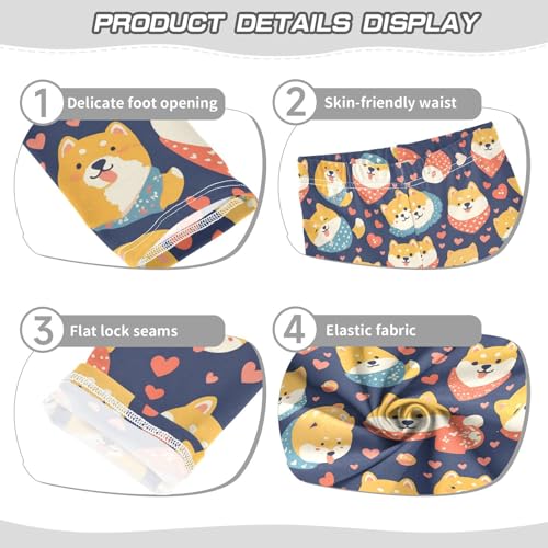 Funny Corgi Girls' Leggings Toddler Doodles Hearts Kids Yoga Pants Dance Active Tights 4T3