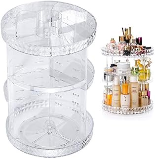 KUPINK Cosmetics Organiser Rotating Makeup Organiser 360°Rotating Crystal Beauty Organizer for Jewellery Cosmetics Make up and Perfumes Great Capacity