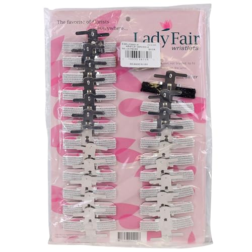 Reliant Ribbon 6-NR-LF00001-H Wristlet 20pc/cd Rd Floral Accessories, 20 Pieces, Silver