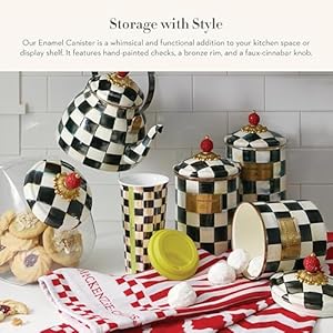 Mackenziechildscourtlycheckenamelcanisterblackandwhitekitchenstoragecontainerwithlidlarge Urban Country Home Decor Mackenzie childs courtly check enamel canister black and white kitchen storage container with lid large urban country home decor