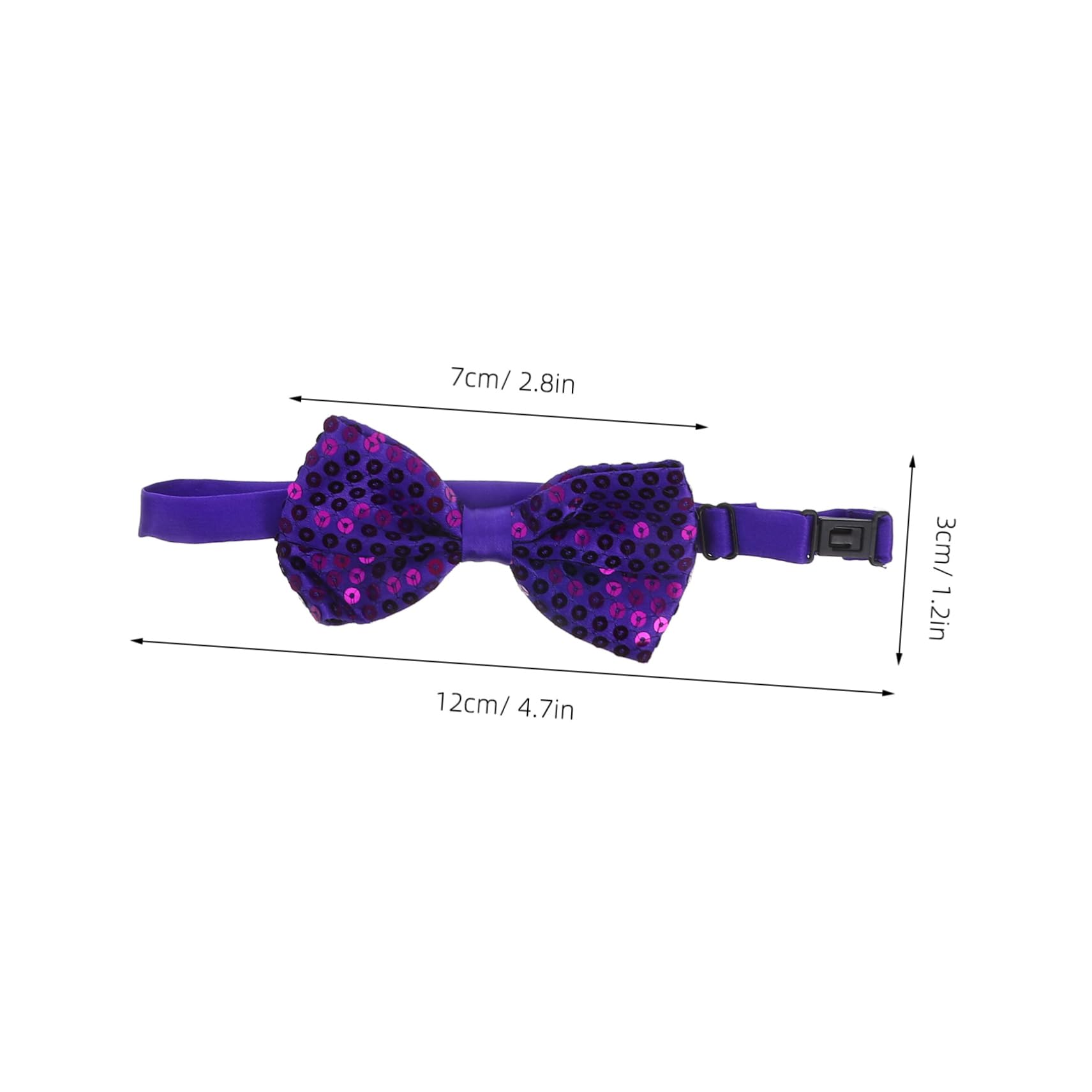 Veemoon 5PCS Sequin Bow Tie Creative Neck Accessories for Parties Weddings and Gatherings Red Purple Blue Black Men and Women
