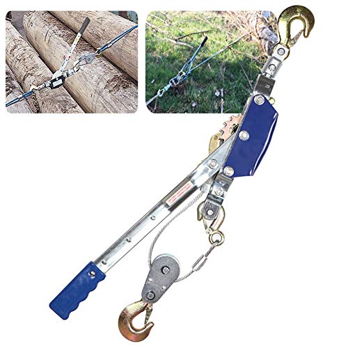 Verricello a doppia potenza, sollevatore manuale in acciaio portatile con cavo e gancio, Heavy Du Mover e installatore, ideale per sollevamento e posizionamento strumenti