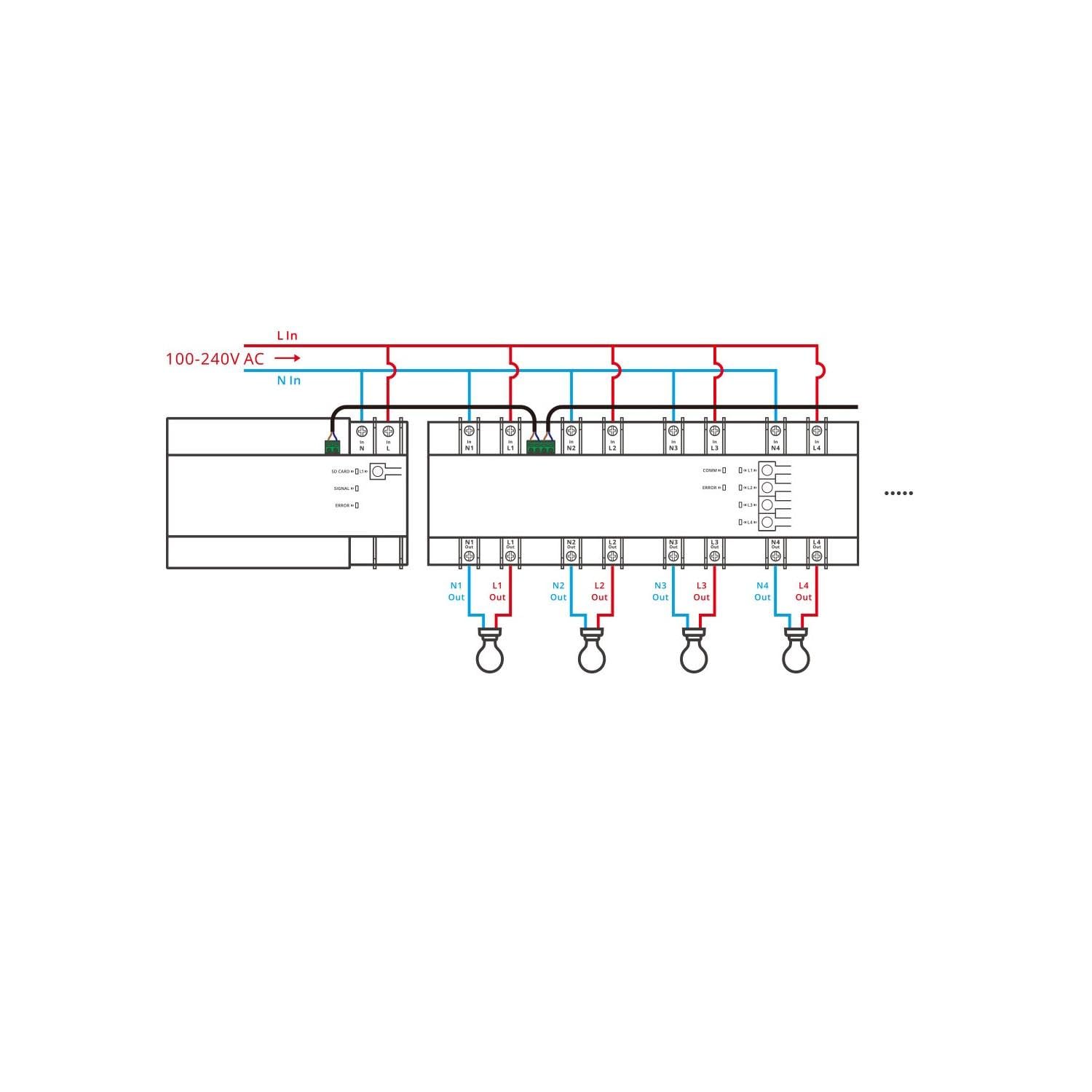 Medidor de Potencia WiFi Unidad Esclava Enlazable SONOFF SPM-4 Relay Blanco