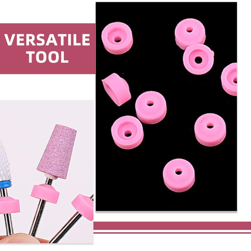 minkissy Nail Drill Dustproof Cover Caps 20Pcs Silicone Nail Collector Protectors for Professional Manicure Tools and Art Salon Use - Image 4