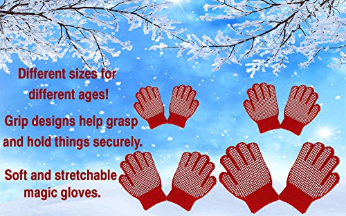 Gilbins Magic-Stretch Gripper Glove, Kids Size, Colorful Set, 6 Pair3