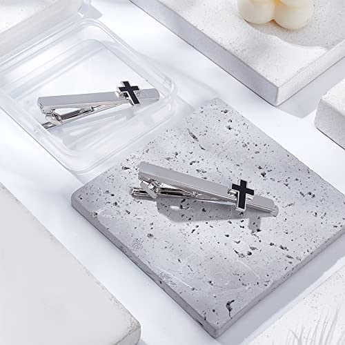 WEBEEDY 2PCS Tie Clip Set - Cross Tie Clip & Tie Bars for Men - Suitable for Business, Anniversary Parties, Meetings, Weddings & Gifts4