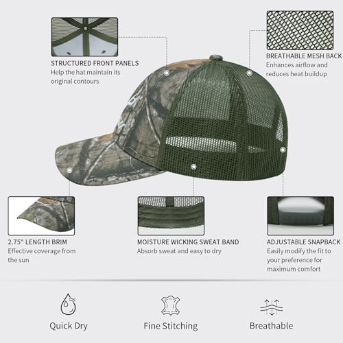 Image of LOOGU Fishing Hat Mesh Back for Men Women Adjustable Baseball Trucker Cap Snapback Hats