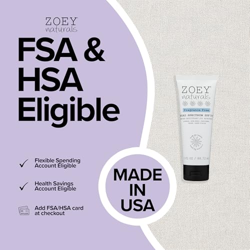 Absolutely Natural Zoey Naturals SPF 50+ Sunscreen for Babies & Children - Water-Resistant, Reef-Safe, Non-Nano Zinc Oxide, for Sensitive Skin & Kids, Made in USA