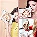 Hillban 32 Pcs Canvas Cosmetic Makeup Bag Bulk for Women Mother's Day Inspirational Gifts Travel Toiletry Makeup Bag Pouch with Keychains for Mother's Day Church Teacher Appreciation Gift(Rainbow)