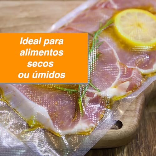 Saco Plástico para Seladora a Vácuo, Kit com 100 Unidades, 15x25cm