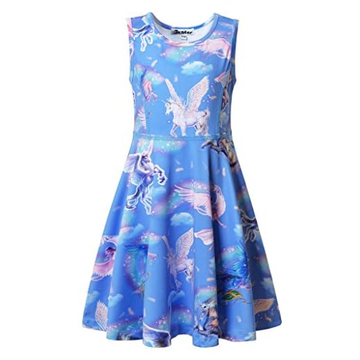 Jxstar Unicorn hat uniorn Clothes for Girls Troll cstumes Unicorn Toy Pageant Dress Sky Unicorn 120