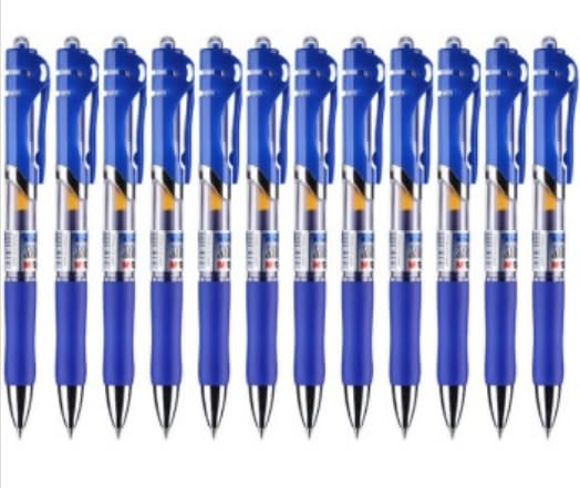 12 pcs M&G K-35 0.5mm Roller Gel Pen Retractable Smooth Writing (Blue)
