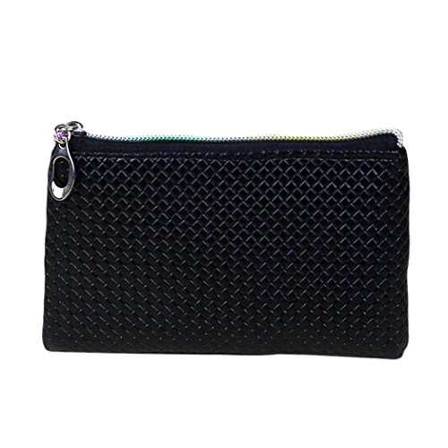 Wallet, Fashion Women Leather Wallet Zipper Clutch Coin Purse Handbag Bags (Black)