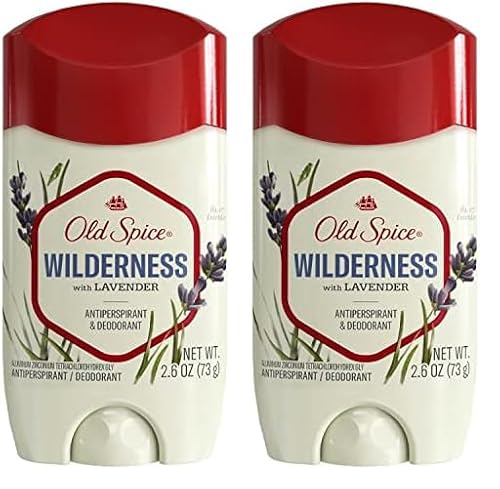 Old Spice Antiperspirant Deodorant for Men Inspired by Nature Wilderness With Lavender Invisible Solid 2.6 oz (Pack of 2)