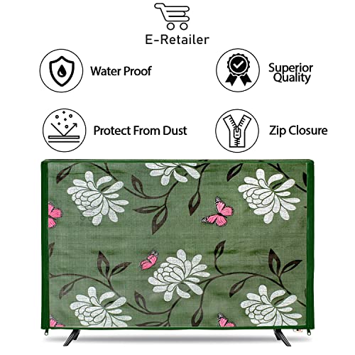 Image of Transparent LCD /LED T.V Protector Cover with Zipper Enclosure for 32 Inch Suitable for All Major Brand & Model (Color-Green, Size-29x3x19 Inches)