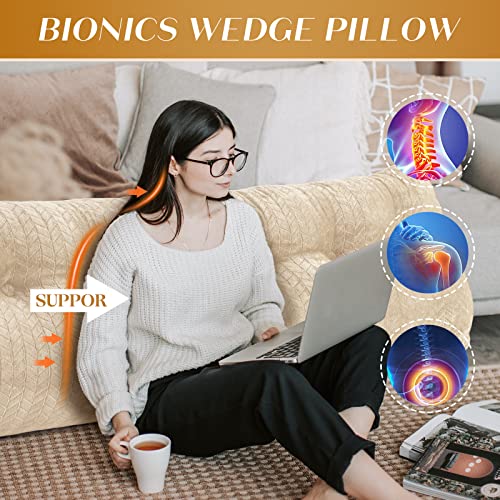 Territrophy Triangular Wedge Headboard Pillow Large Bolster Bed Rest Reading Pillow Backrest Positioning Support Bolster Cushion With Removable Cover #TOP4