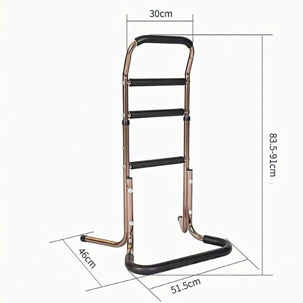 Soporte de silla para personas mayores con bolsillo de almacenamiento, bastón de altura ajustable, riel de cama para ancianos sentados y de pie, ayuda de movilidad portátil, soporte seguro para la