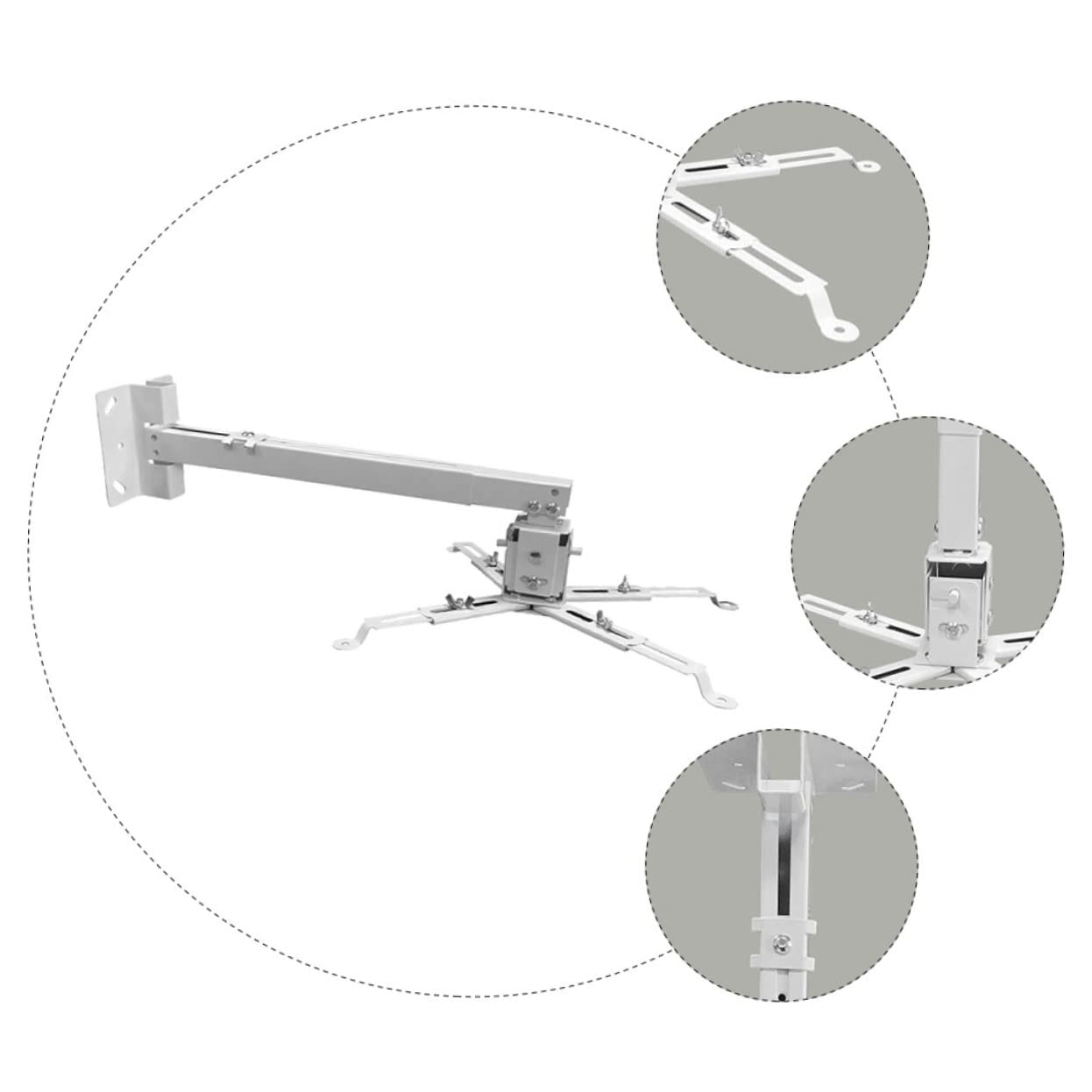 NUOBESTY Supporto da Soffitto per Proiettore Regolabile in Altezza in Acciaio Alta Resistenza Design Orientabile per Home Cinema
