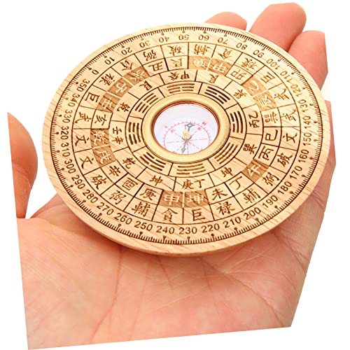 Brújula decorativa de madera estilo retro miniatura 3