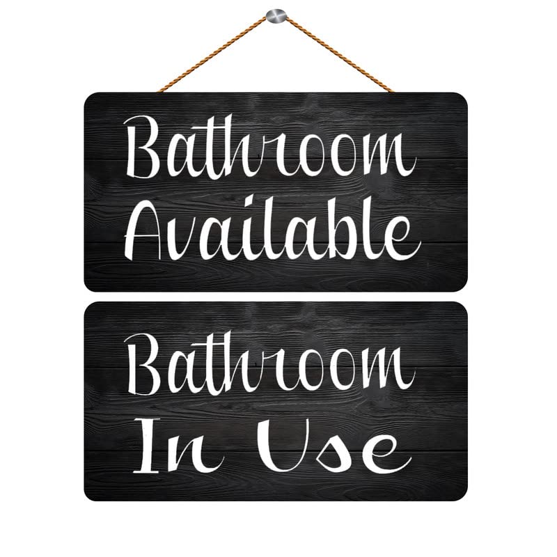 RIFOSA Bathroom Available In Use Choose Hanging Wooden Sign Plaque, a Meeting for Office Door Room Home Study, 12 x 6 Inch, 12x6IN, wood