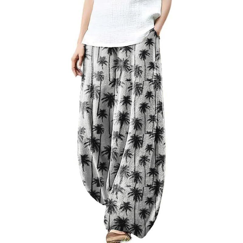 Wide Leg Beach Pants for Women 2024 Baggy Loose Lightweight Trousers with Pockets
