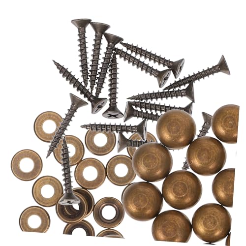 OUNONA 16pcs Clavos Decorativos de Espejo para Madera con Tornillos y Tapas de Cobre miniatura 5
