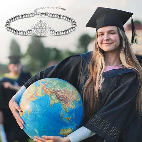 Image of Graduation Gifts for Her Girls Women, Class of 2026 Compass Bracelet High School /College / 5th 6th 8th Grade /Kindergarten /Preschool /Master Degree Graduation Gifts Decorations Card Present
