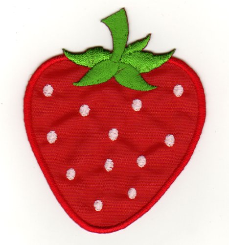 Aufnäher Bügelbild Aufbügler Iron on Patches Applikation Erdbeere Kinder Baby Süss Cover