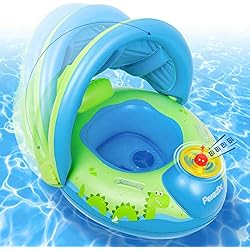 Peradix Flotadores para Bebés, Flotador de Natación para Bebé, Flotador Cuello Bebe Ajustable Inflable Doble Airbag Flotador de Natación Piscina Nadar Anillo para Niños（Verde）