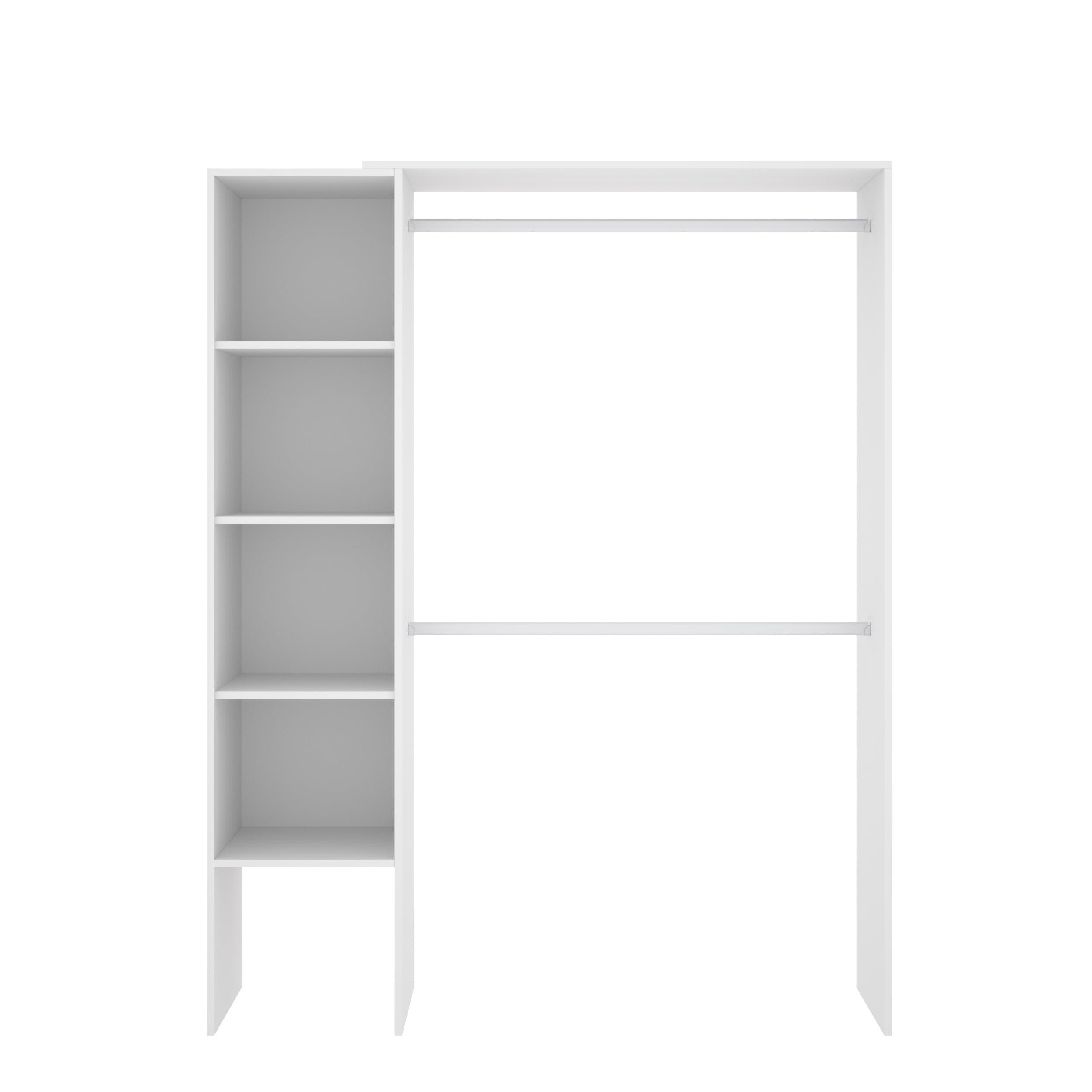 DEKIT Grupo RIMOBEL Suit - Armoire Dressing Ouverte avec Quatre étagères - Blanc - 187 x 140/​110 x 40 cm