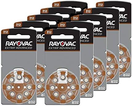 Rayovac 312 Extra Advanced Mercury Free Hearing Aid Batteries 80 Pack