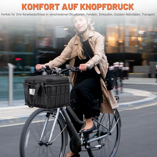 CDYWD Fahrradkorb Vorne für mit Herausnehmbarer Innentasche, Groß Lenkerkorb Fahrrad Herren & Damen, Korb Fahrrad Vorne für Ebike, Scooter, Mountainbike, Rennradfahren, Citybike, Beach Cruiser