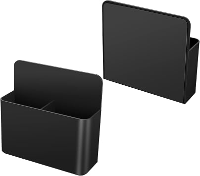 Black Strong Magnetic Marker Holder/Dry Erase Pen Holder - Storage for Dry Erase Marker, Eraser, Bottle Opener, Remote Controls, Notes - Ideal for Magnetic Board, Fridge Door, and Locker