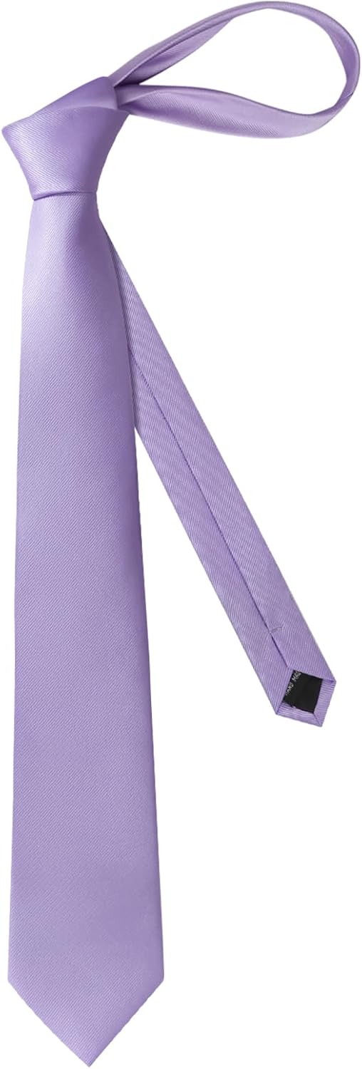 Men's Classic Soild Color 3.15"(8cm Necktie and Pocket Square Sets Wedding Business Tie & Gift Box - Image 3