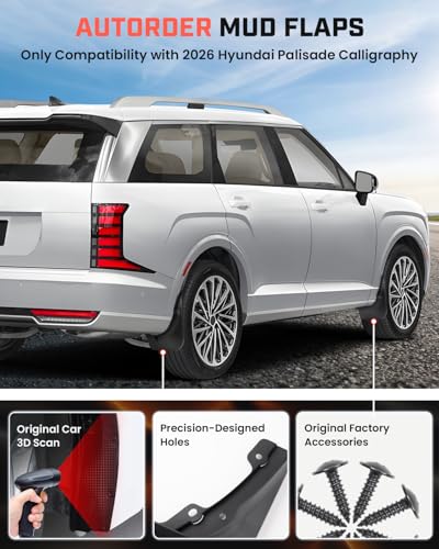 Image of Autorder Mud Flaps for 2026 Hyundai Palisade Calligraphy Accessories All-Weather Splash Guards Protect Paint Mudflap No Drilling Required Mud Guard Body Kits for Palisade 4PCS
