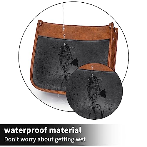 Image of HKCLUF Crossbody Bags for Women Trendy Vegan Leather Hobo Handbags With 2PCS Adjustable Guitar Strap Shoulder Bucket Bags