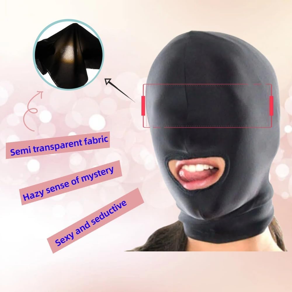 Sexy Bondage Blindfolds Couples Full Face Mask Open Mouth Halloween Costumes Parties Events Breathable SM Masks