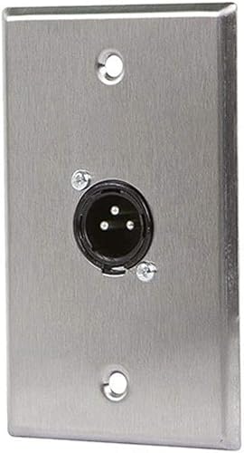 Monoprice 107397 XLR Male 3 -Pin One-Port Zinc Alloy Wall Plate Silver