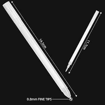 SMOOTHERPRO White Gel Pen White Ink Pen for Black Paper 0.8mm Fine Tip