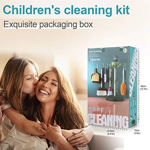 Tomons Kids Cleaning Set - Pretend Play Housekeeping Toys Cleaning Set，6 Pcs Cleaning Tools Educational Toys for Toddler Boys and Girls Includes Dinosaur Station，Mop，Broom，Dustpan，Brush，Duster - Thumbnail 5