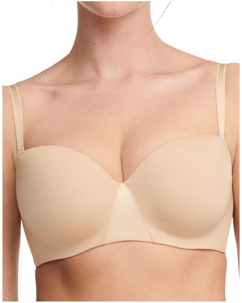 Chantelle ESSENTIALL, Reggiseno Bandeau Spalline Amovibili, Intimo Invisibile Donna, Beige Dore Light, 3A