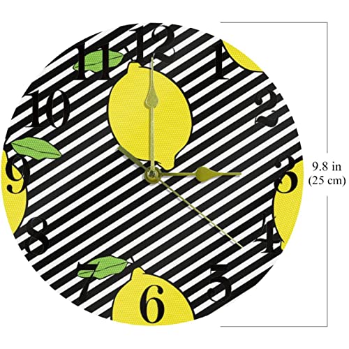 Horloge murale quartz Lemons haut de gamme aux lignes blanches - 7